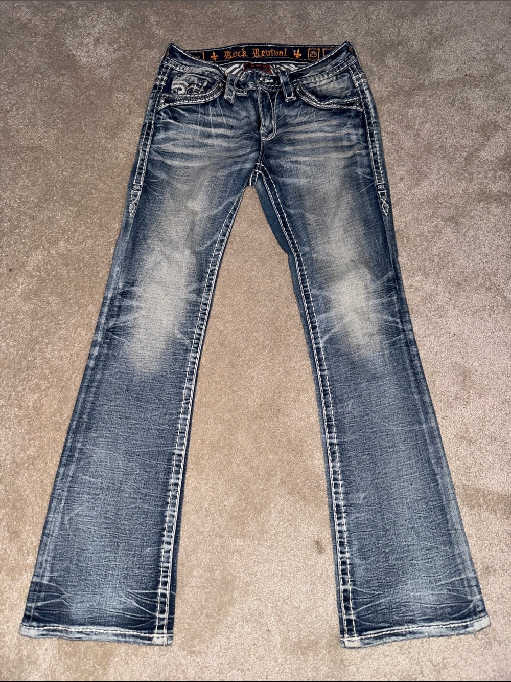 Rock Revival Women's Distressed Blue bootcut Jeans
